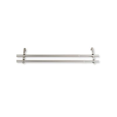120" Silver Solid Contemporary Double Curtain Rod