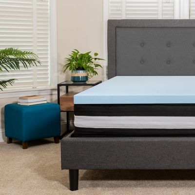 BizChair King 10 Inch CertiPUR-US Certified Foam Pocket Spring Mattress & 2 inch Gel Memory Foam Topper Bundle