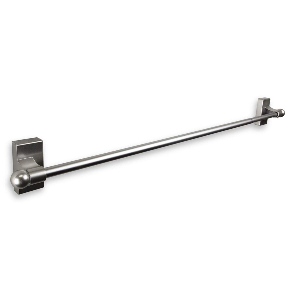 48" Silver Contemporary Magnetic Single Curtain Rod