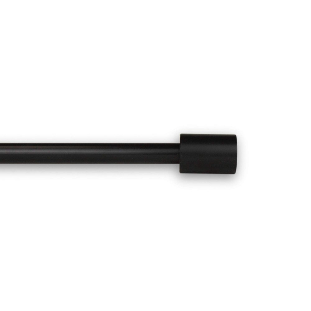 51" Black Solid Curtain Rod with Mounting Brackets