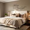 Decaltor Always Kiss Me Goodnight Wall Art Decal - 22x10 Black Printed Vinyl Sticker Quote for Bedroom Decor, Couples Romantic Sign & Inspirational Uplifting Lettering view 4