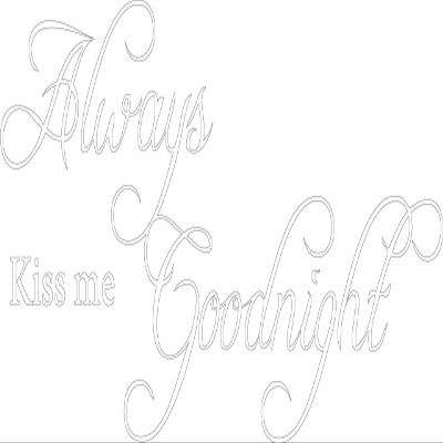 Decaltor White 31" x 14" Always Kiss Me Goodnight sty2 Quotes Sayings Words Art Decor Lettering Vinyl Wall Art Inspirational Uplifting
