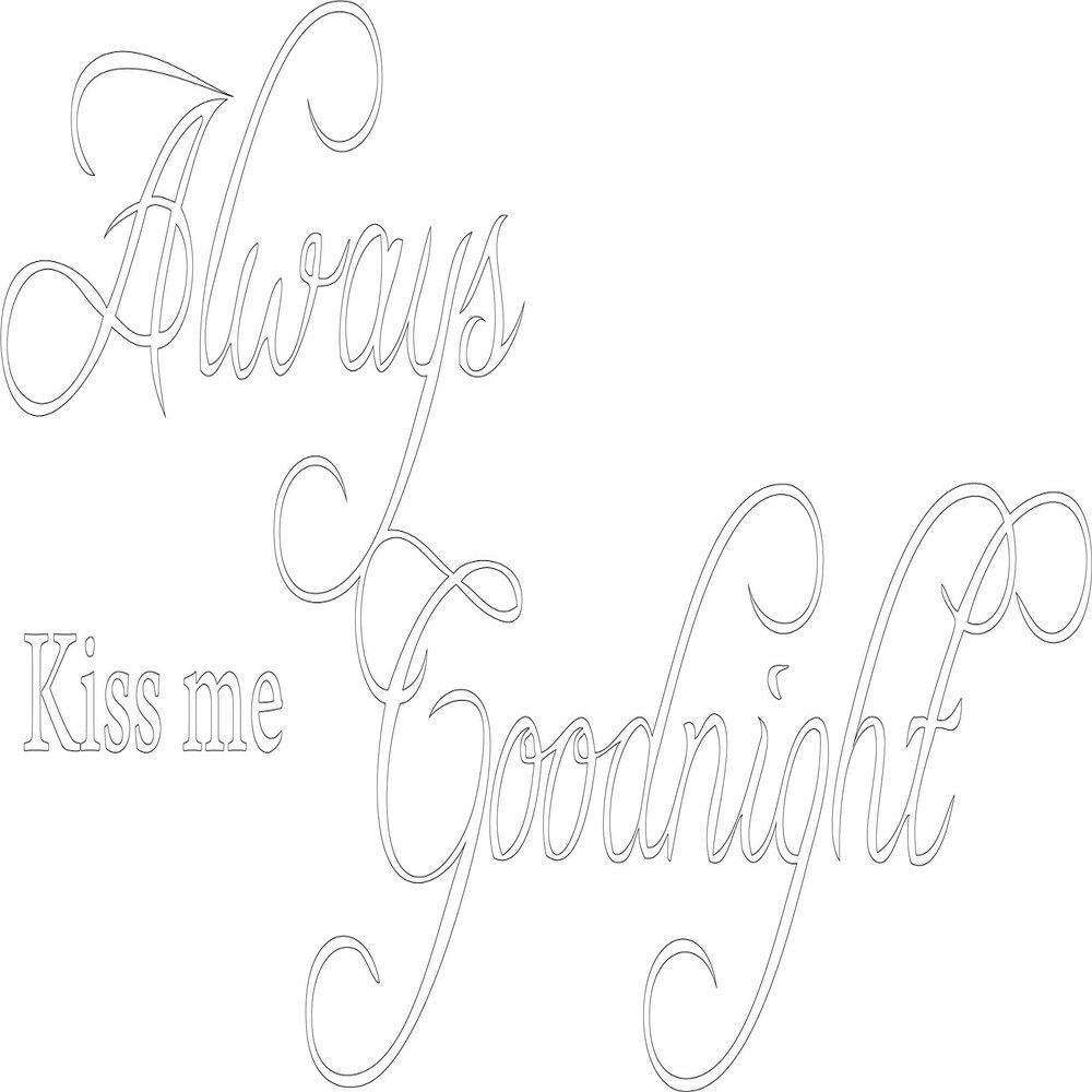 Decaltor White 31" x 14" Always Kiss Me Goodnight sty2 Quotes Sayings Words Art Decor Lettering Vinyl Wall Art Inspirational Uplifting