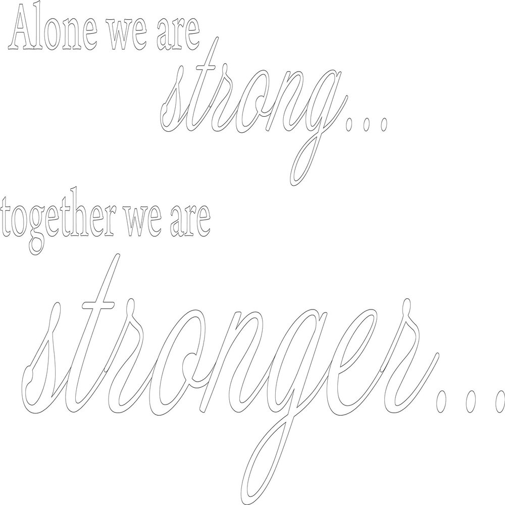 Decaltor White 33" x 17" Alone WE are Strong Together Lettering Wall Decal Sticker Sticker D?or Bible Verse Sticker