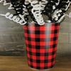 GiftWrap Etc. Buffalo Plaid Tin Pot - 7" Diameter, Fall view 2