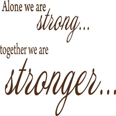 Decaltor Brown 33" x 17" Alone WE are Strong Together Lettering Wall Decal Sticker Sticker D?or Bible Verse Sticker