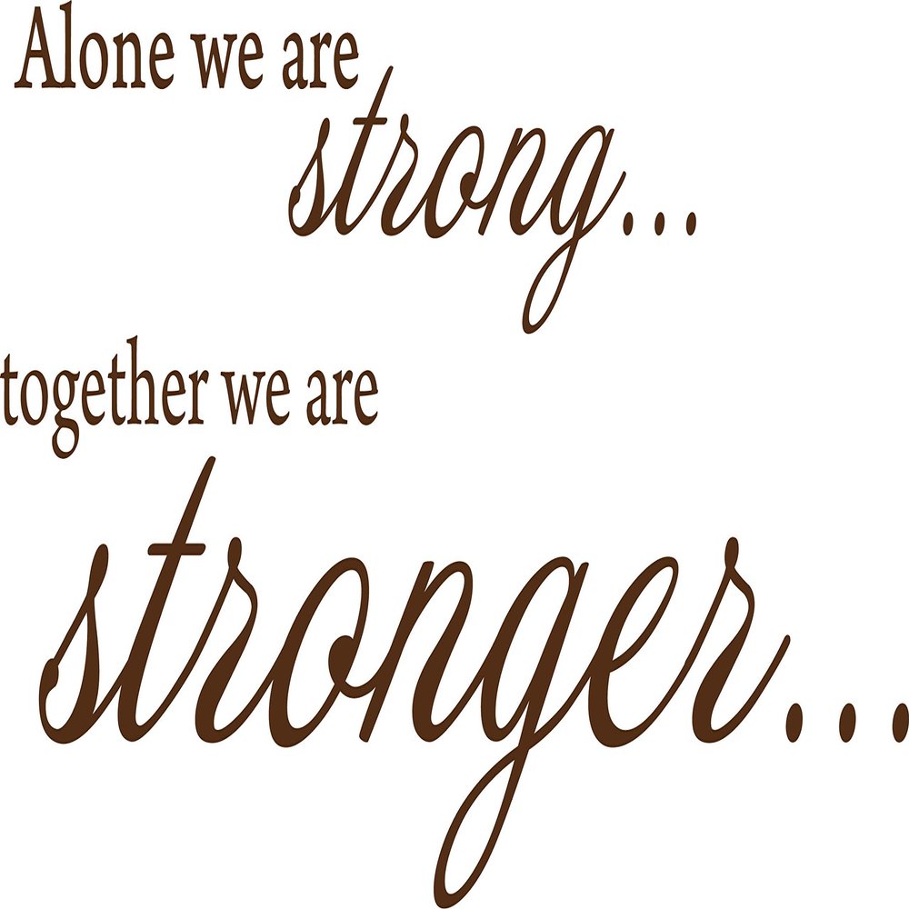 Decaltor Brown 33" x 17" Alone WE are Strong Together Lettering Wall Decal Sticker Sticker D?or Bible Verse Sticker