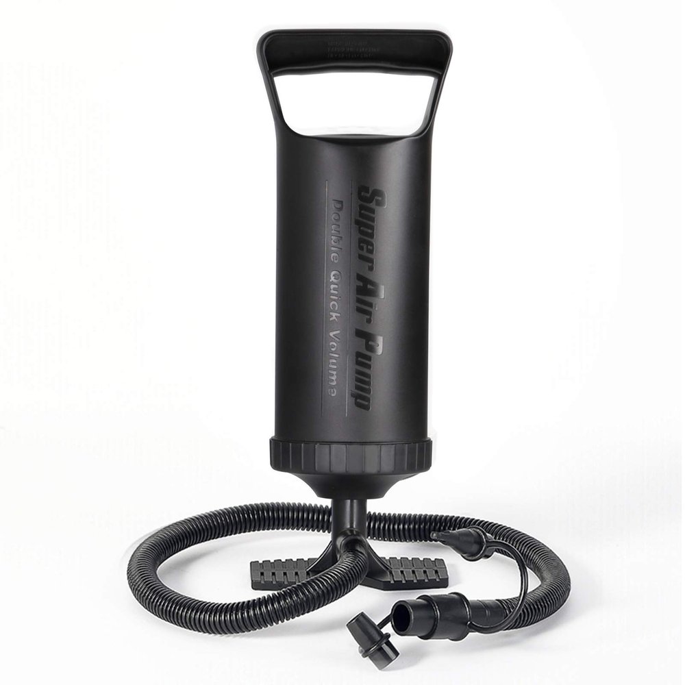 Hand Pump - Double Quick Air Pump for Inflatable, Hand Held Air Pump Rapid Inflation Portable Manual Air Pump with 3 Nozzle for Outdoor, Swimming Ring, Mattress, Pool Floats, Inflatable Toys
