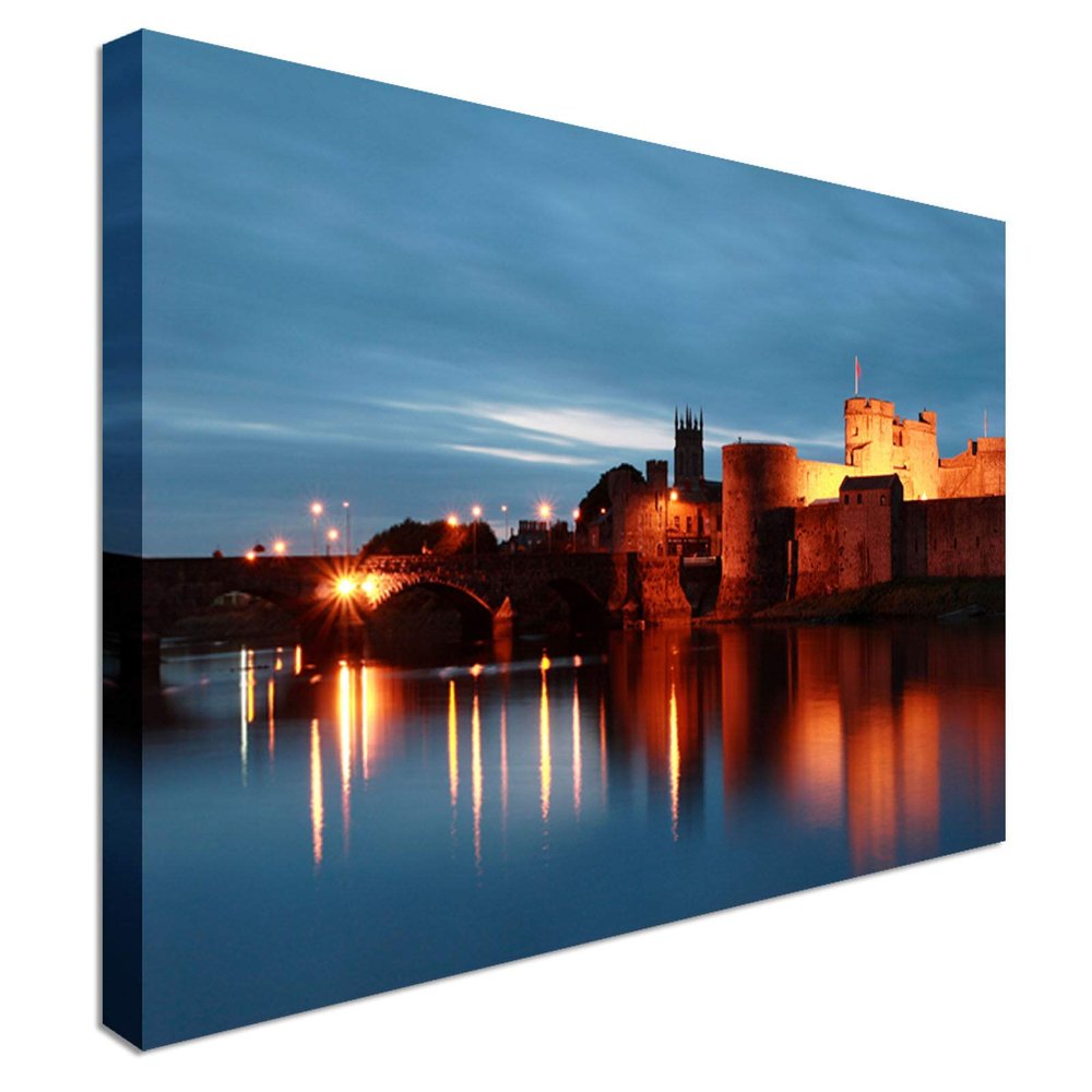 King John's Castle, Limerick, Ireland Canvas Wall Art Picture Print Paintings Oil Painting Original Drawing Poster Photo (14x18inch NO Framed)