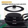 Ydeapi Universal Lid for Pots, Pans and Skillets, Pot Lid With Heat Resistant Silicone Rim and Tempered Glass, Fits 11", 12", 12.5" Diameter Pots and Pans view 3