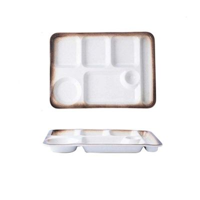 LKYU SaucerJapanese-style ceramic grid plate for one person dinner plate divided meal system household dividing plate adult tablewa-4
