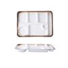 LKYU SaucerJapanese-style ceramic grid plate for one person dinner plate divided meal system household dividing plate adult tablewa-4 view 1