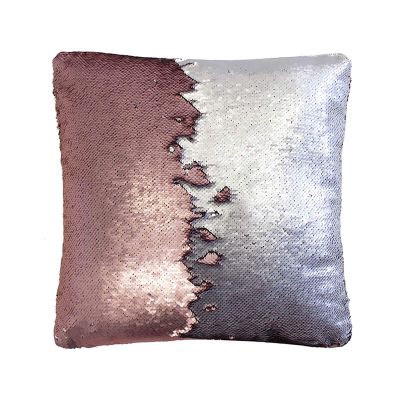 Aitliving Full Sequins Couch Pillow Cover 17X17 Glitter Matte Rose Pink Matte Silver Mermaid 2-Color Reversible Sequin Decorative Throw Pillow Shimmer Cushion Cover Valentine's Gift Sofa Party