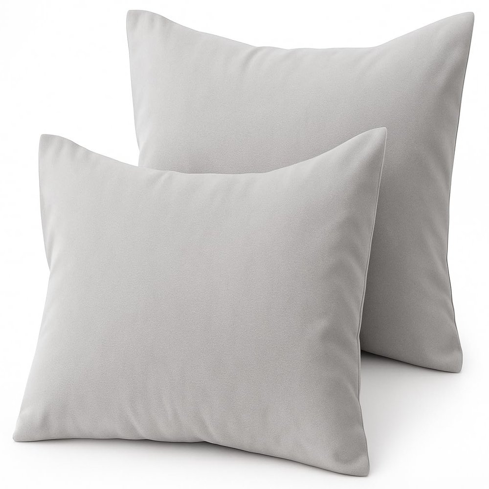 COTTON STICH Toddler Pillowcase 14x20 Set of 2, 100% Cotton 600 Thread Count, Soft Breathable Kids Pillow Covers, Zipper Closure, Small Travel Pillowcase, Silver Grey