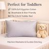 COTTON STICH Toddler Pillowcase 14x20 Set of 2, 100% Cotton 600 Thread Count, Soft Breathable Kids Pillow Covers, Zipper Closure, Small Travel Pillowcase, Silver Grey view 2