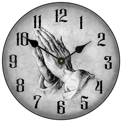 Prayer of Faith Gray Wall Clock | Ultra Quiet Quartz Mechanism | Hand Made in USA Beautiful Crisp Lasting Color | Comes in 8 Sizes | 12-Inch
