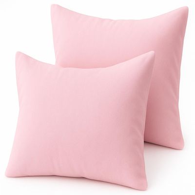 COTTON STICH Toddler Pillowcases 14x20 Set of 2, 100% Cotton 600 Thread Count, Soft Breathable Kids Pillow Covers, Zipper Closure, Small Travel Pillowcase, Light Pink