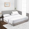800 Thread Count, 100% Egyptian Long Stapple Cotton, 4 PC Split Head Flex Sheet Set, 34" Split From the Top, Soft Satin Weave, 15" Deep Pocket (Split Head California King- 34" Split, White) view 1