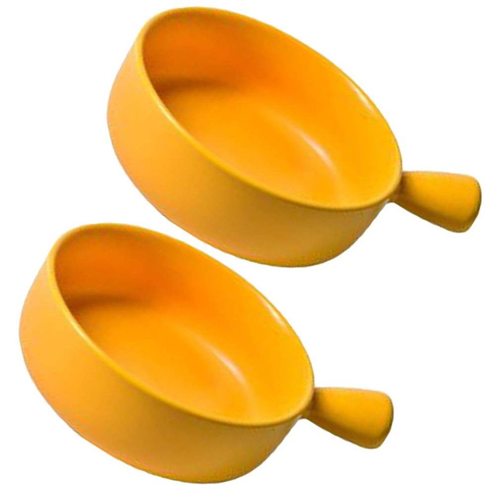2 Pcs Bread Baking Tray Baking Plate Milk Boiling Pot Cake Bowl Broiler Safe Bowl Griddle pan Chocolate Pot Fruit Dish Color Salad Plate Steak Decorate Baby