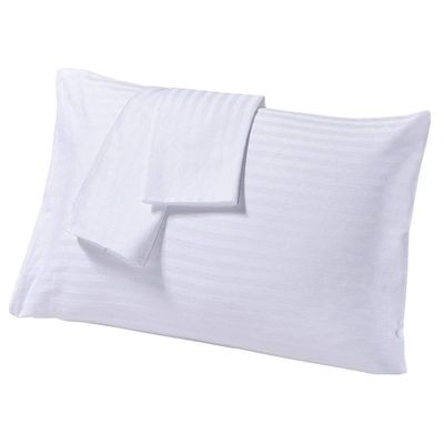 COTTON STICH Toddler Pillowcases 14x20 Set of 2, 100% Cotton 600 Thread Count, Soft Breathable Kids Pillow Covers, Zipper Closure, Small Travel Pillowcase, White Stripe