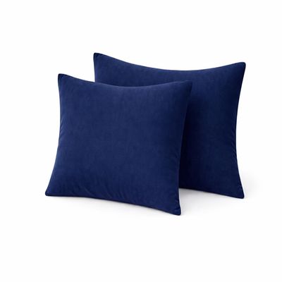 COTTON STICH Toddler Pillowcase 16x20 Set of 2, 100% Cotton 600 Thread Count Kids Pillow Covers, Soft Breathable Small Travel Pillowcase with Zipper Closure, Navy Blue