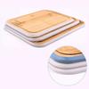 Bamboo Cutting Board Chopping Board Cutting Butcher Block Kitchen Board with Drip Groove Light, Versatile (S, cream-white) view 4