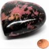 3.5" 495g Rich Pink Rhodonite in Black Psilomelane Heart Polished Natural Gemstone Crystal Mineral SW UV Reactive Specimen - Madagascar + Stand view 4
