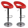 Bar Stools Set of 6, Modern Swivel Adjustable Barstool Faux Leather Height Adjustable Pub Chairs Dining Chairs for for Kitchen Bistro Pub (Red) view 1