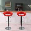 Bar Stools Set of 6, Modern Swivel Adjustable Barstool Faux Leather Height Adjustable Pub Chairs Dining Chairs for for Kitchen Bistro Pub (Red) view 2