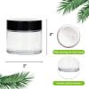 2oz Jars with Lids, HOA Kinh 40 Pack Clear Glass Jars with Lids Empty Cosmetic Containers Round Airtight Glass Jar with Black Lid for Storing Lotions Powders Ointments view 3