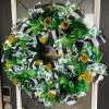 XL Fun Green Bling St. Patrick's Day Deco Mesh Front Door Wreath, Shamrocks Clover,Porch Patio Yard Art Decor, Wall Decoration, Indoor Outdoor view 2