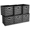 Collapsible Cube Storage Bins Chevron Pattern Cloth Square Storage Baskets Black Storage Inserts Cube 13x13 x 13 in Foldable Strorage Boxes Folding Fabric Drawer for Organizers Shelf Closet,QY-SC03-6 view 1