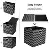 Collapsible Cube Storage Bins Chevron Pattern Cloth Square Storage Baskets Black Storage Inserts Cube 13x13 x 13 in Foldable Strorage Boxes Folding Fabric Drawer for Organizers Shelf Closet,QY-SC03-6 view 4