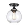 Elk Home Angie 1-Light Semi Flush - in Matte Black Finish, with Clear Glass, Transitional Style view 1
