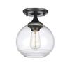 Elk Home Angie 1-Light Semi Flush - in Matte Black Finish, with Clear Glass, Transitional Style view 2