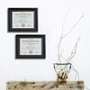 VIOLABBEY 8.5 x 11 Diploma Frame Black 2 pack with HD Real Glass |Fits 8.5x11 Inch Degree &Document with Black Gold Double Mat or 11x14 without Mat, Certificate Frame for Wall or Tabletop Display view 4