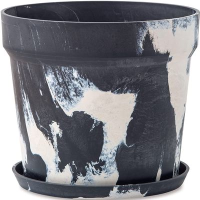 Posh Living 81050 Urban Plant Pot, Marble, Charcoal x Milk, Diameter 12.8 x Height 13.4 inches (32.5 x 34 cm)