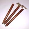 Ganga Nautical Golden & Brown Brass Wolf Handle Wooden Walking Stick Cane in 3 Folds 36 to 37" inch view 2