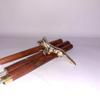 Ganga Nautical Golden & Brown Brass Wolf Handle Wooden Walking Stick Cane in 3 Folds 36 to 37" inch view 4