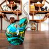 Glass Blwon Elephant Figurines Table Ornament Sculpture Wild Life Handmade Craft Hand Blown Art Home Decoration Chirstmas Gift (Blue) view 2