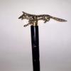 Ganga Nautical Golden & Black Brass Wolf Handle Wooden Walking Stick Cane in 3 Folds 36 to 37" inch view 2