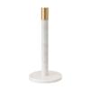 Bloomingville Modern Marble Paper Towel Holder with Brass Accent Band, White view 1