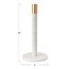 Bloomingville Modern Marble Paper Towel Holder with Brass Accent Band, White view 2