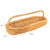 Hand-Woven Rattan Basket with Handle, Natural view 2