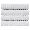 Black & White Brands Brazilian Beach/Pool/Bath Towel - Ultimate Absorbent Luxury XL 36x70 100% Cotton Wave (4 White Towels, Poly Pinstripe) view 1