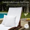 Black & White Brands Brazilian Beach/Pool/Bath Towel - Ultimate Absorbent Luxury XL 36x70 100% Cotton Wave (4 White Towels, Poly Pinstripe) view 3