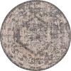 Unique Loom Outdoor Traditional Collection Area Rug - Valeria (4' 1" Round, Charcoal/ Natural) view 3