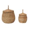 Creative Co-Op Hand-Woven Wicker Baskets with Lids, Set of 2 view 1