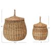Creative Co-Op Hand-Woven Wicker Baskets with Lids, Set of 2 view 2