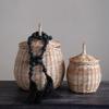 Creative Co-Op Hand-Woven Wicker Baskets with Lids, Set of 2 view 3